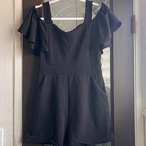 XOXO black romper with cold shoulder